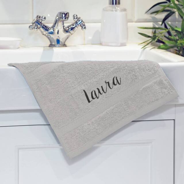 Duncan Stewart Personalised Face Flannel/Towel in Silver - image 1