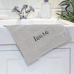 Duncan Stewart Personalised Face Flannel/Towel in Silver - thumbnail 1