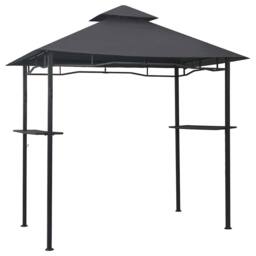 Berkfield Home BBQ Gazebo 240x150x255 cm Anthracite Steel in Black - Size: 240 x 150 x 255 cm