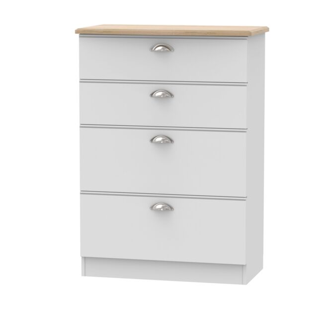 Ready Assembled 2 U Albert 4 Drawer Deep Chest (Ready Assembled) in Grey