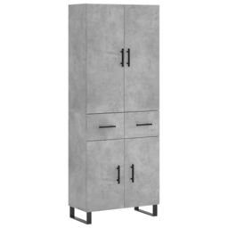 Berkfield Home Highboard Concrete Grey 69.5x34x180 cm Engineered Wood - thumbnail 2