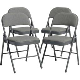 SPETLEK 4 METAL FOLDING CHAIR GREY FABRIC