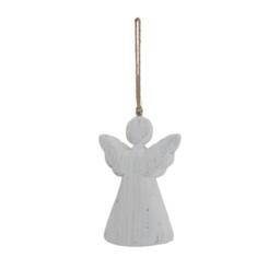 Lemon Pavilion Furniture and Decor Large Whitewashed Rustic Hanging Angel Ornament - L6xW15xH20 cm White - thumbnail 2