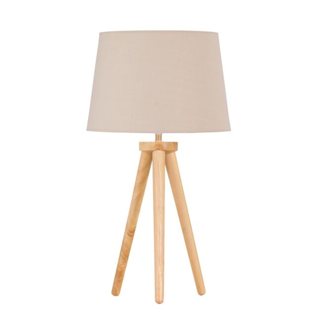 First Choice Lighting Voyage - Light Oak Table Lamp or Bedside Light with Natural Shade in Brown - image 1