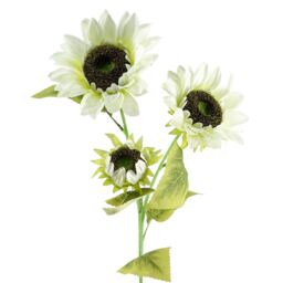 Leaf Pack of 6 x 88cm White Artificial Sunflower - 18 heads - Size: 6 x 88 cm - thumbnail 5