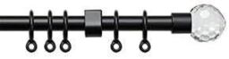 New Edge Blinds Exenteable Metal Curtain Pole 13-16mm in Black - Size: 150 cm - thumbnail 1