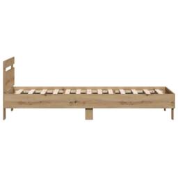 Berkfield Home Bed Frame Artisan Oak 203 x 95 x 70 cm Engineered Wood in Beige - thumbnail 6