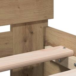 Berkfield Home Bed Frame Artisan Oak 203 x 95 x 70 cm Engineered Wood in Beige - thumbnail 8