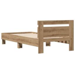 Berkfield Home Bed Frame Artisan Oak 203 x 95 x 70 cm Engineered Wood in Beige - thumbnail 7