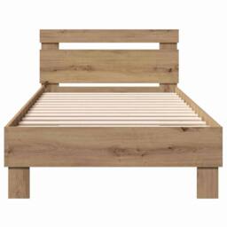 Berkfield Home Bed Frame Artisan Oak 203 x 95 x 70 cm Engineered Wood in Beige - thumbnail 5