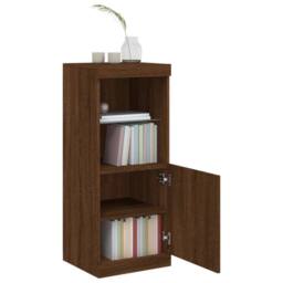 Berkfield Home Sideboard with LED Lights Brown Oak 41x37x100 cm - Size: 41 x 37 x 100 cm - thumbnail 4
