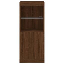 Berkfield Home Sideboard with LED Lights Brown Oak 41x37x100 cm - Size: 41 x 37 x 100 cm - thumbnail 6
