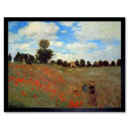 "Artery8 Claude Monet Les Coquelicots Old Master Painting 12x16"" Framed Art in Green - Size: W12"" x H16""" - thumbnail 1
