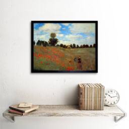 "Artery8 Claude Monet Les Coquelicots Old Master Painting 12x16"" Framed Art in Green - Size: W12"" x H16""" - thumbnail 2
