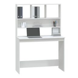 Berkfield Home Desk with Shelves White 102x45x148 cm Engineered Wood - Size: 102 x 45 x 148 cm - thumbnail 4