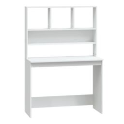 Berkfield Home Desk with Shelves White 102x45x148 cm Engineered Wood - Size: 102 x 45 x 148 cm - thumbnail 2