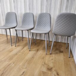 KOSY KOALA Oak Effect Dining Table Set With 4 Grey Gem Pattern Chairs & Bench Dining Room Furniture in Brown - thumbnail 5