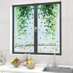 Lovii No Glue Green Leaf Privacy Window Film Static Cling Glass Sticker - thumbnail 1