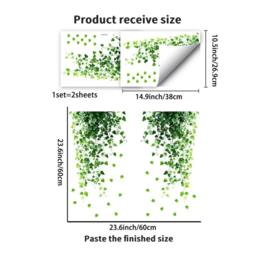 Lovii No Glue Green Leaf Privacy Window Film Static Cling Glass Sticker - thumbnail 3