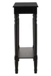 Orsina Rectangular Console Table for Hallway, Pine Wood Hallway Table for Home Office Decor, Wood Table with Carved Legs in Black - thumbnail 3