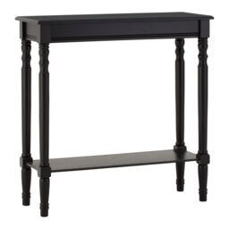 Orsina Rectangular Console Table for Hallway, Pine Wood Hallway Table for Home Office Decor, Wood Table with Carved Legs in Black - thumbnail 2