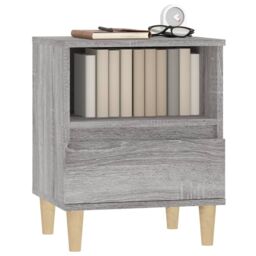 Berkfield Home Bedside Cabinet Grey Sonoma 40x35x50 cm - Size: 40 x 35 x 50 cm - thumbnail 4