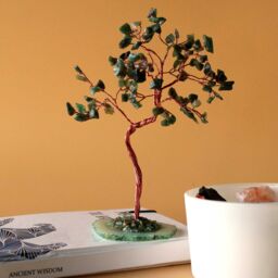 KDMD Large Gemstone Tree - Green Aventurine on Green Agate Base (100 stones) - thumbnail 1
