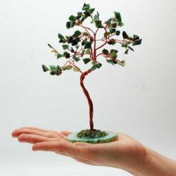 KDMD Large Gemstone Tree - Green Aventurine on Green Agate Base (100 stones) - thumbnail 3
