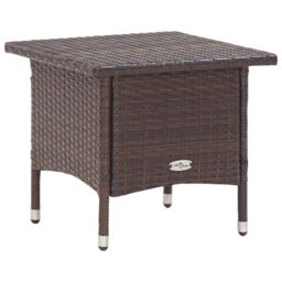 Berkfield Home Tea Table Brown 50x50x47 cm Poly Rattan - Size: 50 x 50 x 47 cm - thumbnail 1