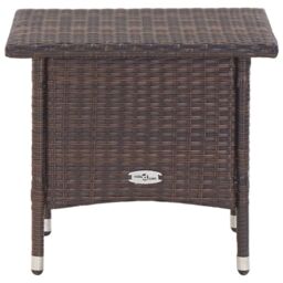Berkfield Home Tea Table Brown 50x50x47 cm Poly Rattan - Size: 50 x 50 x 47 cm - thumbnail 2