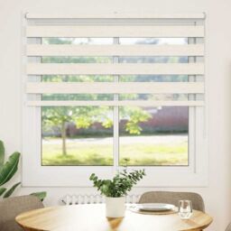 Berkfield Home Zebra Blind Marble Beige 145x100 cm Fabric Width 140.9 cm Polyester - thumbnail 2