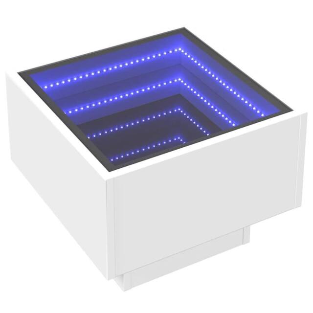 Berkfield Home Side Table with LED White 40x40x30 cm Engineered Wood - Size: 40 x 40 x 30 cm - image 1