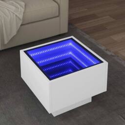 Berkfield Home Side Table with LED White 40x40x30 cm Engineered Wood - Size: 40 x 40 x 30 cm - thumbnail 2