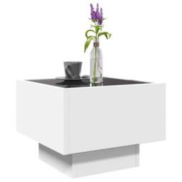 Berkfield Home Side Table with LED White 40x40x30 cm Engineered Wood - Size: 40 x 40 x 30 cm - thumbnail 5