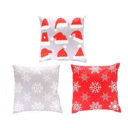 Voltico Festive Christmas Cushion - Snowflake & Santa Hat Design, 36 × 36 cm in Grey - Size: 35 cm x 35 cm - thumbnail 4