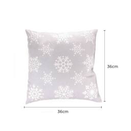 Voltico Festive Christmas Cushion - Snowflake & Santa Hat Design, 36 × 36 cm in Grey - Size: 35 cm x 35 cm - thumbnail 2