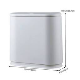 KORVIXA Grey Bathroom Plastic Waste Bin With Lid - Size: 100 cm - thumbnail 2