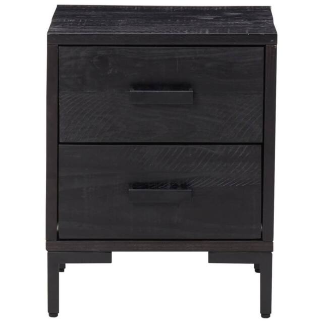 Berkfield Home Decorative Bedside Cabinet Black 36x30x45 cm Solid Pinewood - Size: 36 x 30 x 45 cm - image 1