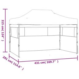 Berkfield Home Durable Foldable Tent with 3 Walls 3x4.5 m Anthracite in Charcoal - thumbnail 9