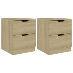 Berkfield Home Bedside Cabinets 2 pcs Sonoma Oak 40x40x50 cm Engineered Wood in Brown - Size: 40 x 40 x 50 cm - thumbnail 2