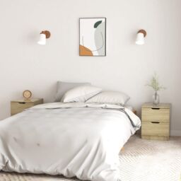 Berkfield Home Bedside Cabinets 2 pcs Sonoma Oak 40x40x50 cm Engineered Wood in Brown - Size: 40 x 40 x 50 cm - thumbnail 1