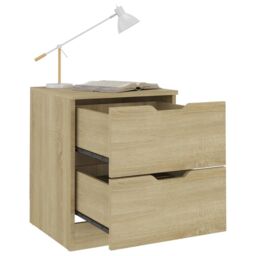 Berkfield Home Bedside Cabinets 2 pcs Sonoma Oak 40x40x50 cm Engineered Wood in Brown - Size: 40 x 40 x 50 cm - thumbnail 6