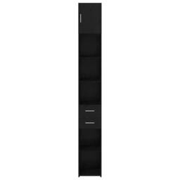 Berkfield Home Slim Storage Cabinet Black Oak 30x42.5x225 cm Engineered Wood - thumbnail 7