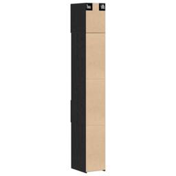Berkfield Home Slim Storage Cabinet Black Oak 30x42.5x225 cm Engineered Wood - thumbnail 9