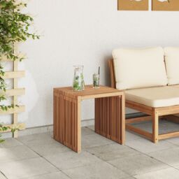 Berkfield Home Garden Side Table 45x42.5x45 cm Solid Wood Teak in Brown - thumbnail 4