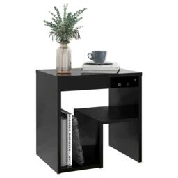 Berkfield Home Durable Bed Cabinets 2 pcs Black 40x30x40 cm Engineered Wood - Size: 40 x 30 x 40 cm - thumbnail 7