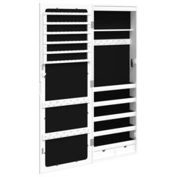 Berkfield Home Mirror Jewellery Cabinet with LED Lights Wall Mounted White - thumbnail 8