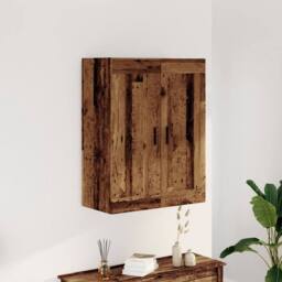 Berkfield Home Wall Mounted Cabinet Old Wood 69.5x34x90 cm Engineered Wood in Brown - thumbnail 1