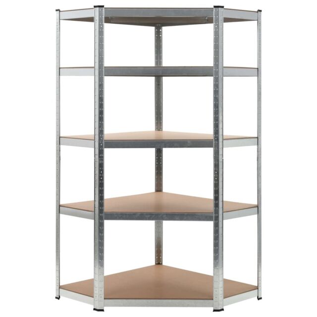 Berkfield Home Storage Shelf Silver 90x90x180 cm Steel & MDF - Size: 90 x 90 x 180 cm - image 1