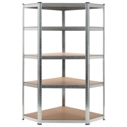 Berkfield Home Storage Shelf Silver 90x90x180 cm Steel & MDF - Size: 90 x 90 x 180 cm